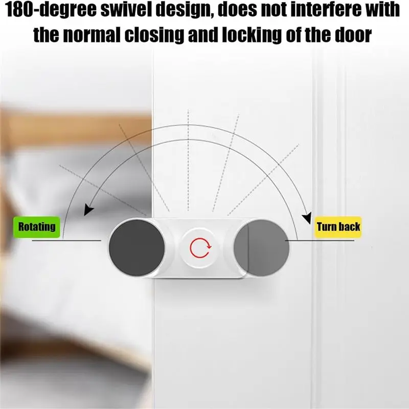 A84F-Child Safety Anti-Pinch Door Card Rotatable Safety Door Stopper Door Plug Protective Buckle Lock Anti-Door Switch