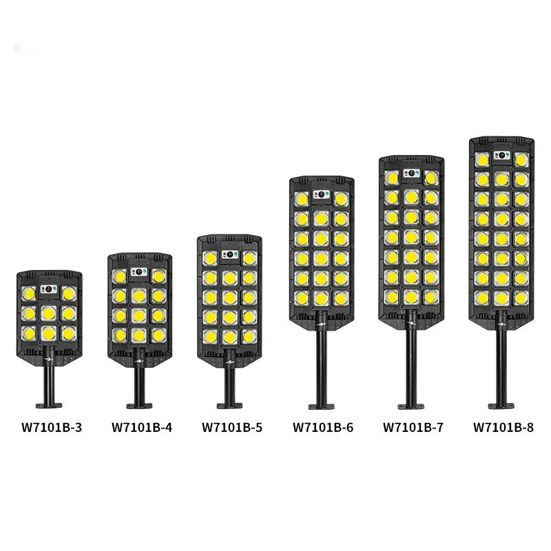 New COB solar street light lens monocrystalline silicon solar light strip remote control outdoor human body sensing circuit