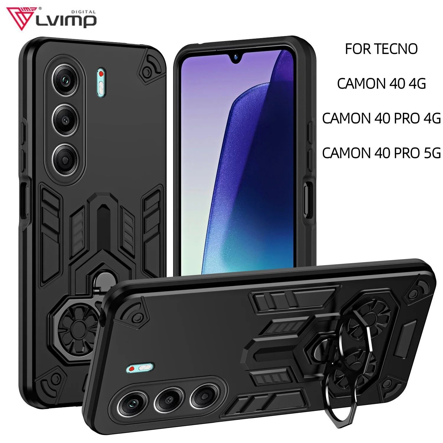 

Военный противоударный бронированный чехол для TECNO CAMON 40 PRO 40Pro Camon40Pro 4G 5G, защитный чехол, кольцо-подставка, держатель Fundas Coque