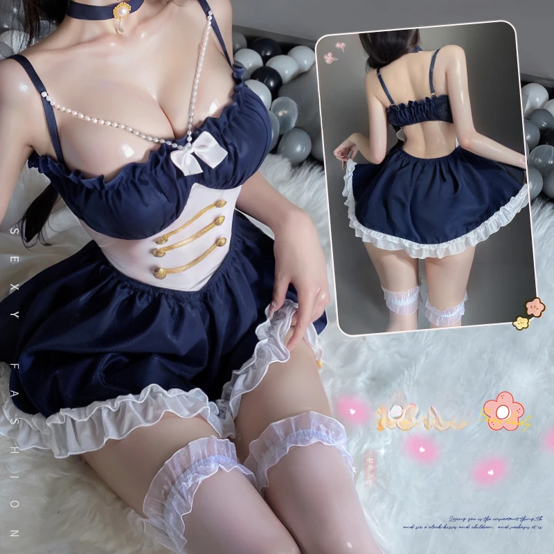 

Sexy Sling Dress Cosplay Cute Student Lace Princess Puffy Skirt Role-playing College Schoolgirl Costumes Kawaii Anime Lingerie
