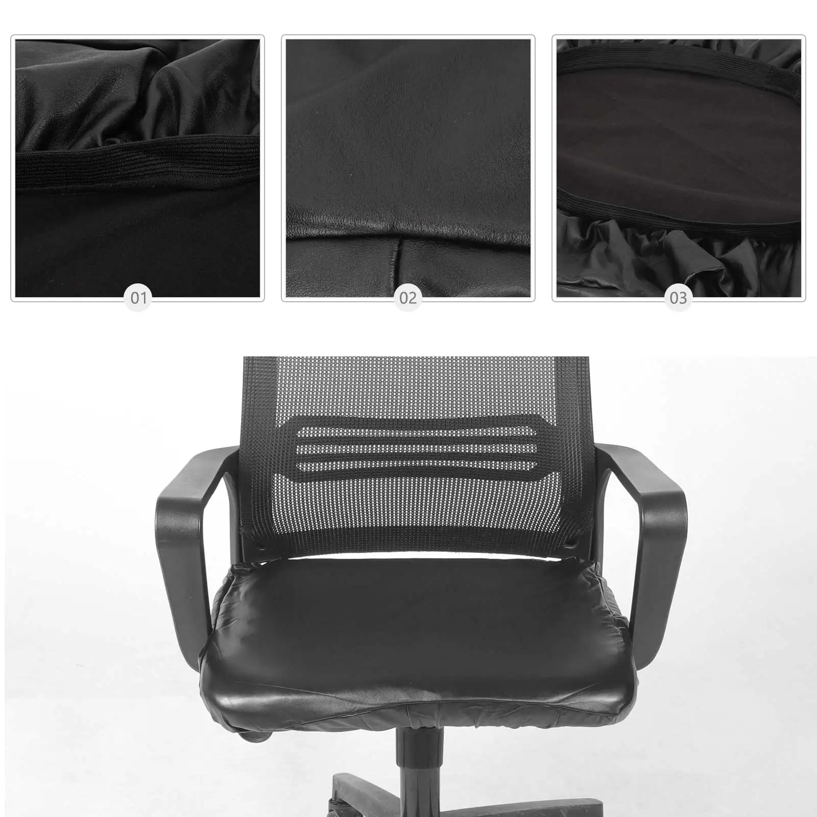 

Stretchable Waterproof Chair Covers for Office Desk Computer Chairs Black Removable Seat Protector Gaming Chairs Cover Anti Oil