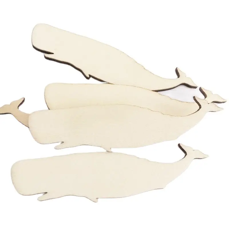 30Pcs Whale Shape Wood Scatters Wall Stick Modern Home Decoration Crafts Market Store & School Wall Decor Ornament