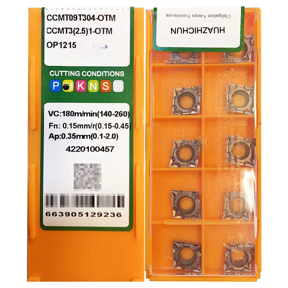 

HUAZHICHUN 10pcs CCMT09T304-OTM OP1215 CNC Carbide Turning inserts For Stainless steel