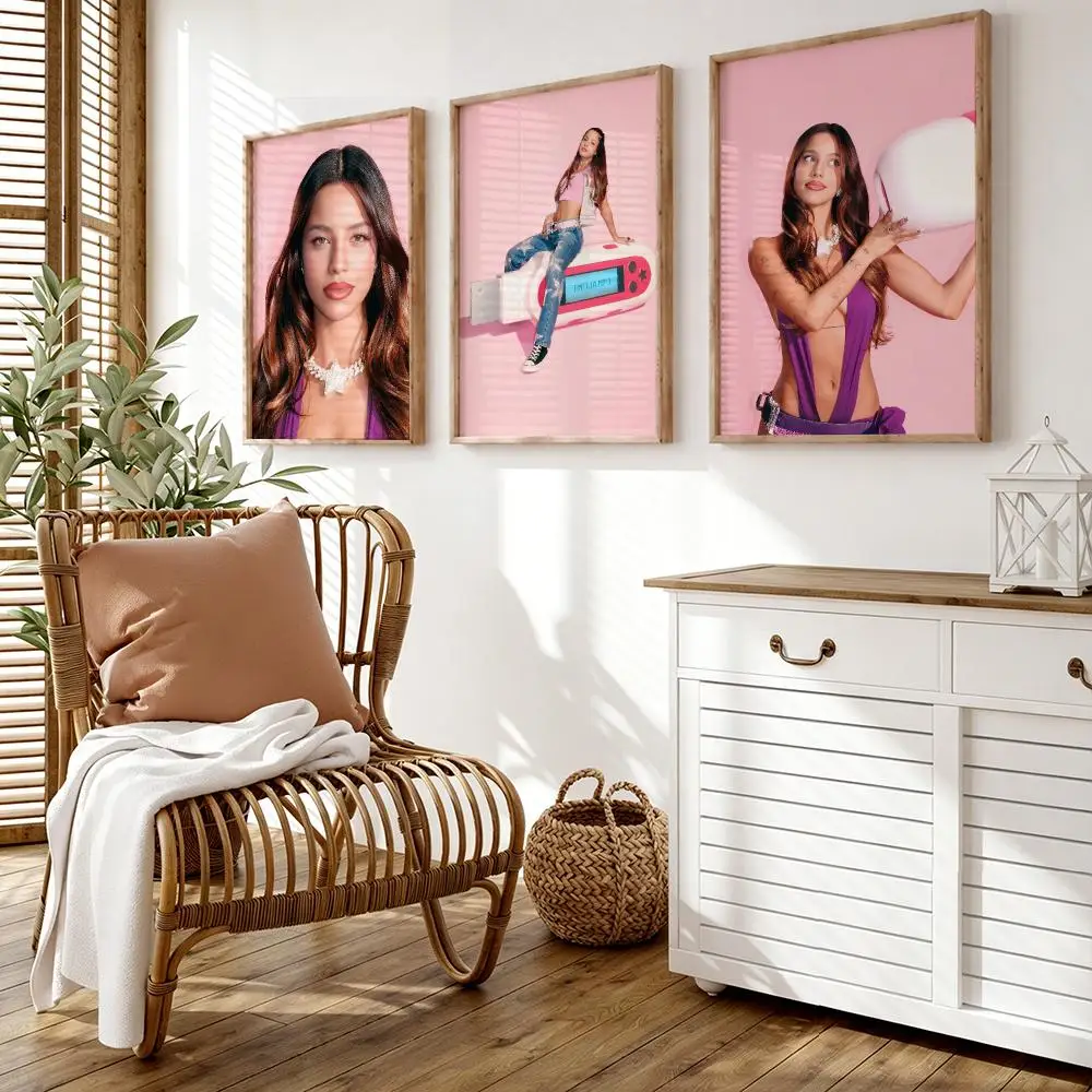 E-Emilia Mernes Mp3 Singer Poster Wall Stickers HD Painting Self Adhesive Art Decals for Bedroom Living Room Home Decor