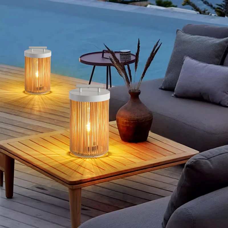 Le jardin extérieur solaire allume la lampe tissée moderne imperméable de pelouse pour le Patio de Villa
