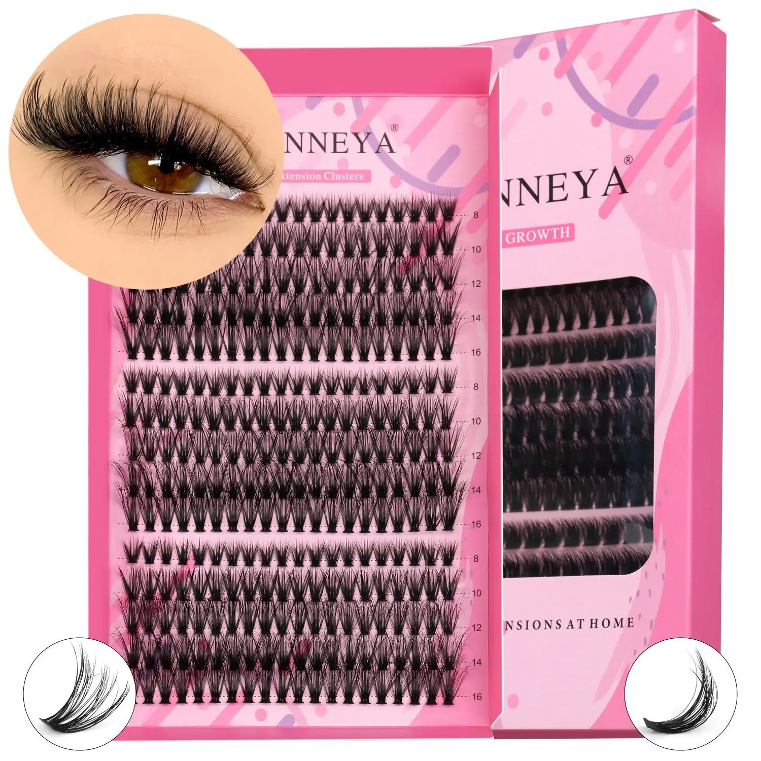 

Natural Mink Lashes Individual Cluster Korean Manga Style Soft Reusable Fluffy Eye Makeup for Enhanced Look