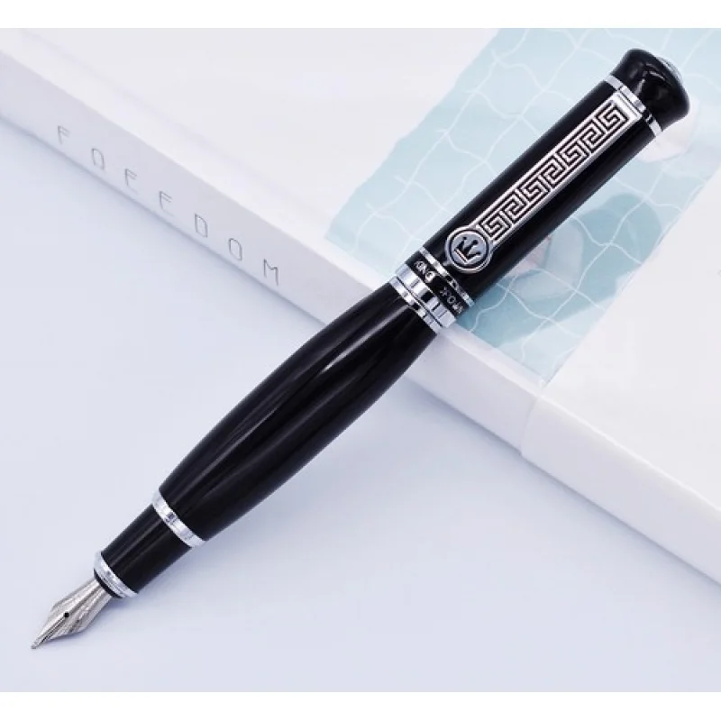 A+ Duke 558 Unique Style Fountain Pen Vivid Black Cute Big Size Medium Nib Gift Pen