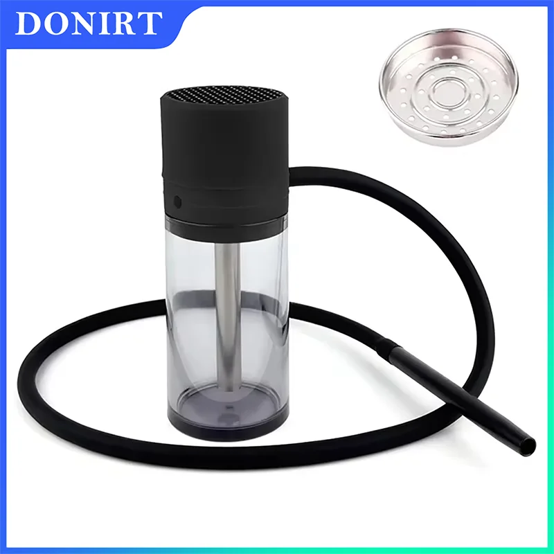 DONIR High Quality Shisha Pipes Smoking Grass Hookah Set with Aluminum Bowl Chicha Hose Portable Smoke Accessories for Car Home