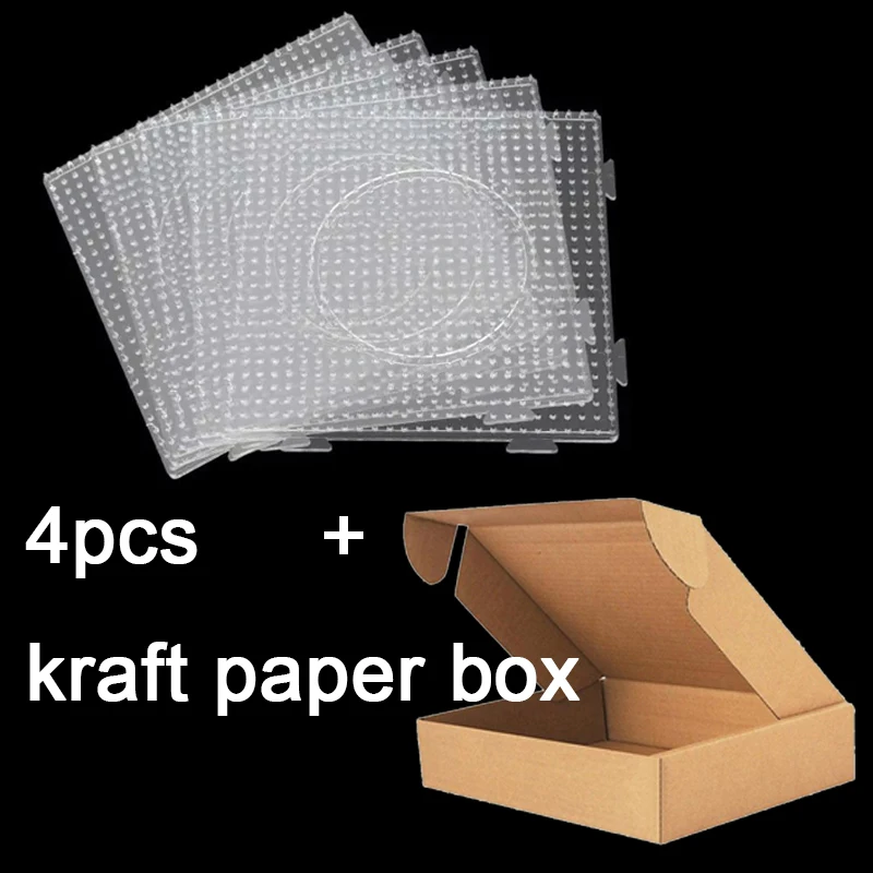 

4/12 шт., мини-бусины с предохранителем, перфорированные доски, 2,6 мм, пластиковые перфорированные бусины, квадратная доска, большая прозрачная перфорированная доска из бисера Perler Hama, игрушка «сделай сам»