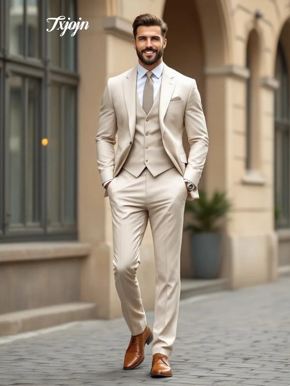 

Formal Single Breasted Men Suit Set 3PCS 2025 Classic Notched Lapel Men Suit For Best Man Classic Performance Suit Trajes For Ho