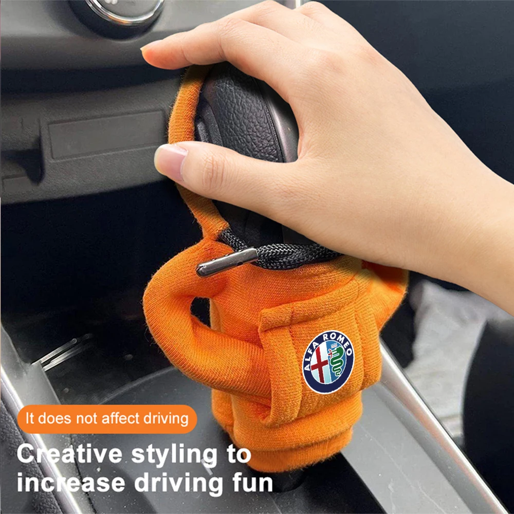 1PC Universal Hoodie Car Gear Car Shift Lever Cover Change Lever Sweatshirt Gearshift Cover Hoodie For Alfa Romeo Giulietta