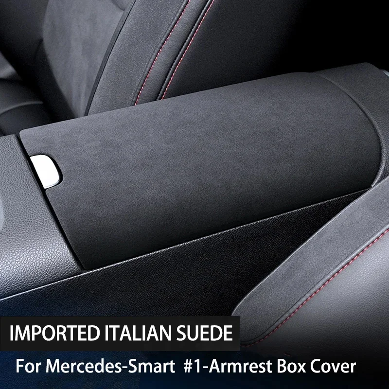 Top Suede Central Armrest Case Lid Cover Shell Panel For Mercedes Benz SMART Fortwo 1 BRABUS 1 Benz SMART Interior Accessories