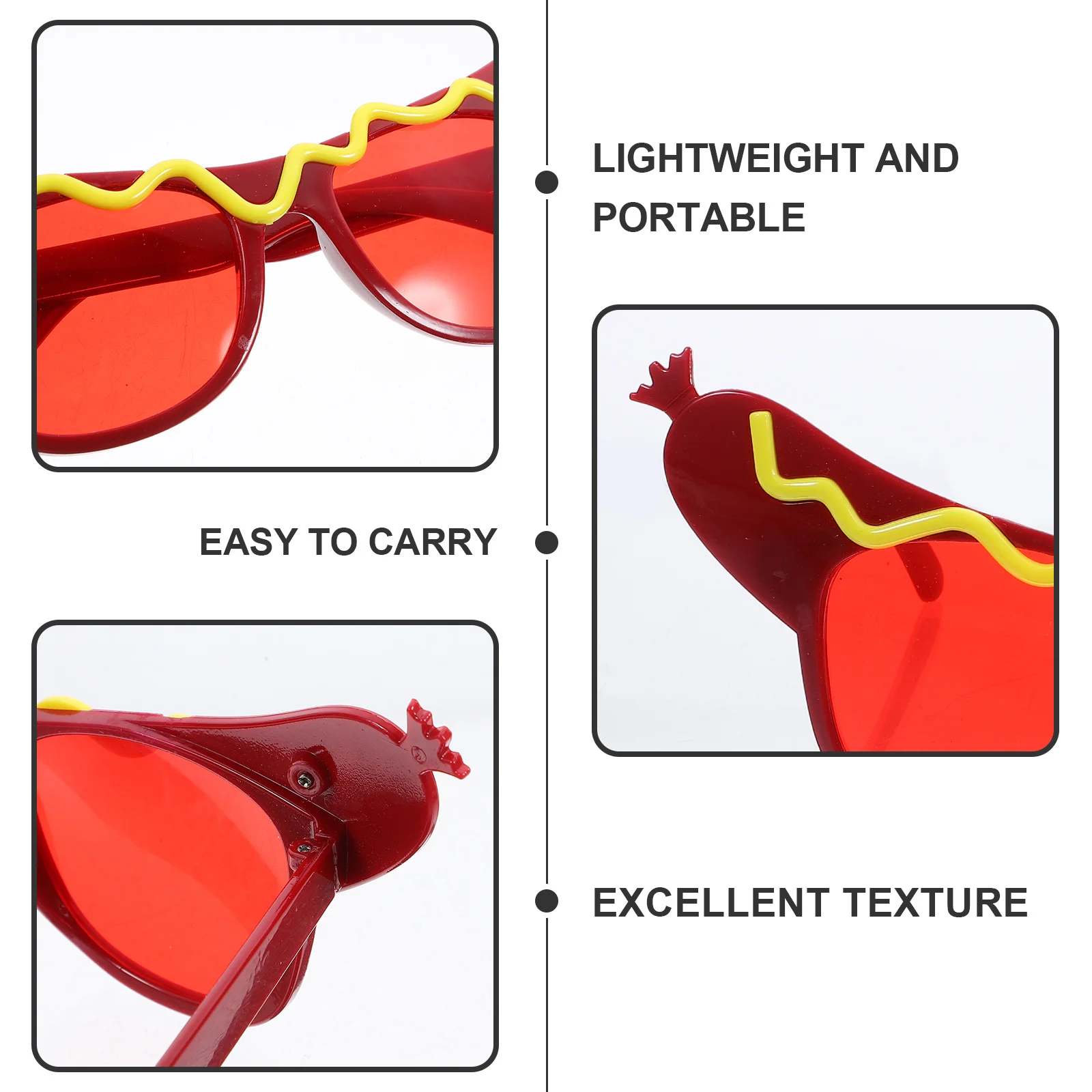 

Unique Hot Dog Shaped Eyeglasses Funny Playful Design Portable Party Props Ideal for Pranks Festival Outfits Stage Performances