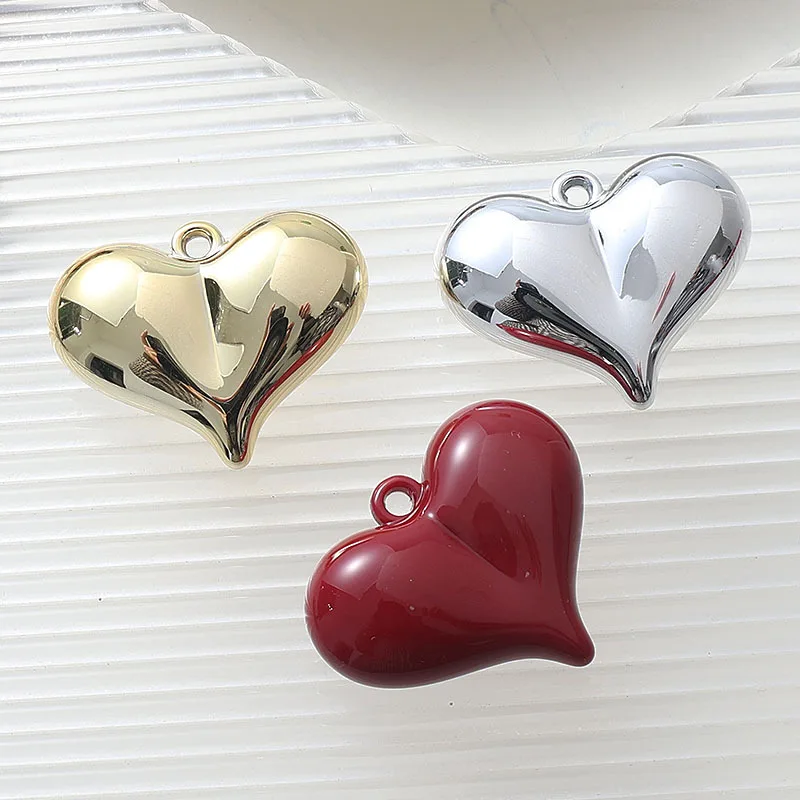 5pcs Handmade DIY Bead Findings & Components, Heart Shape