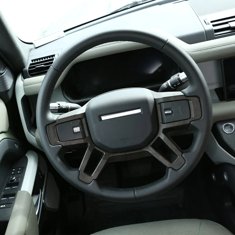 New! ! ! For Land Rover Defender 90 110 2020-2024 ABS Carbon Fiber Interior Car Steering Wheel Decorative Sticker Car Accessory