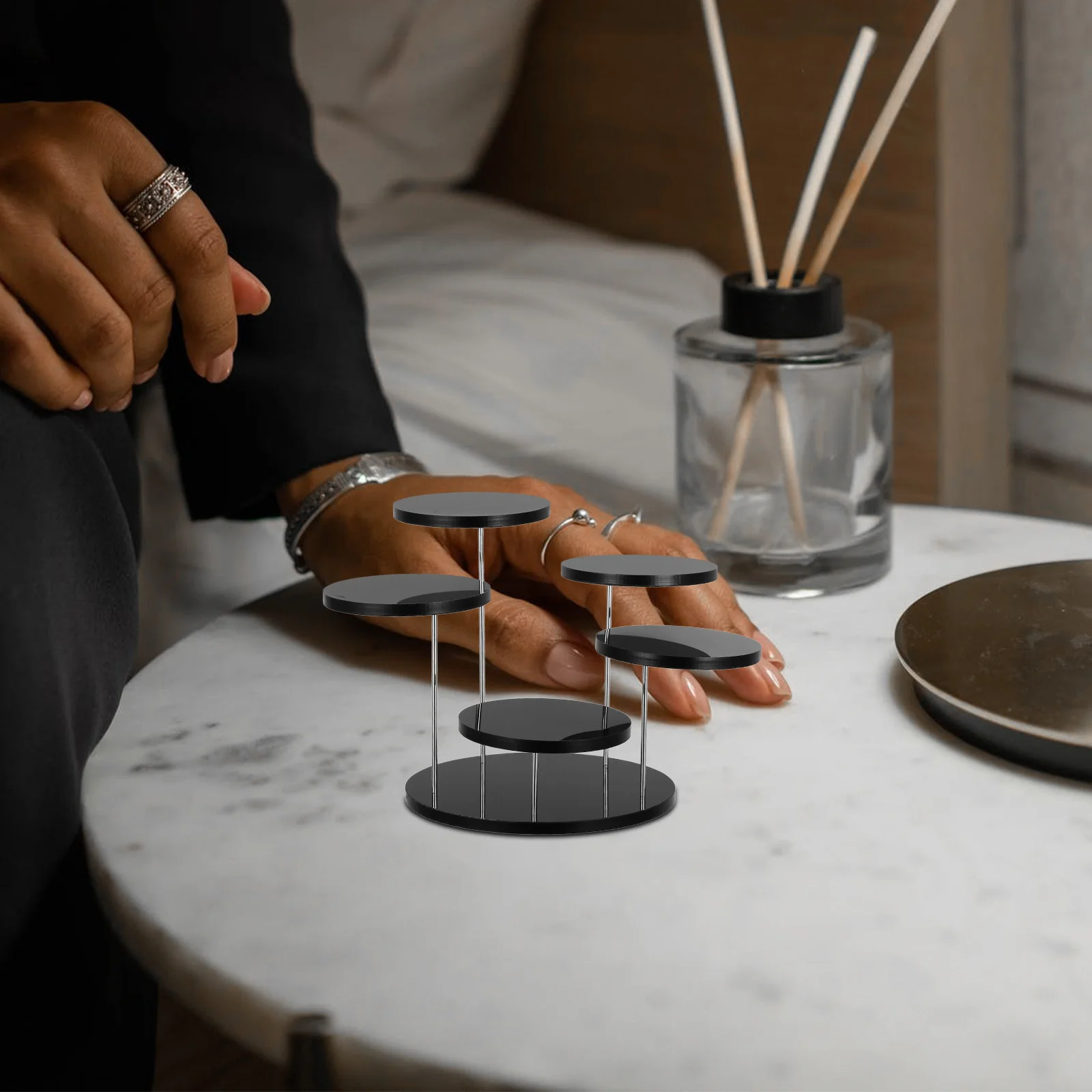 

Jewelry Display Stand Clear Acrylic Multi Layer Riser For Ring Earring Necklace Tiered Shelf Pedestal Display Holder