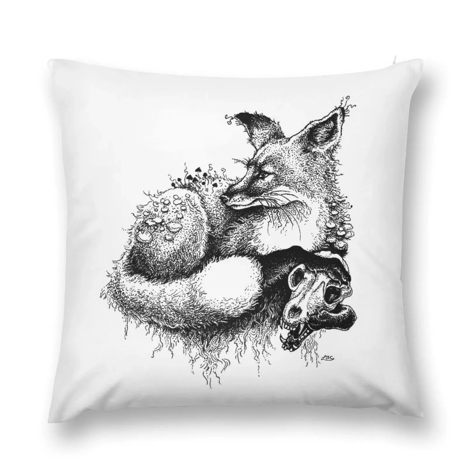 

Fox with Skull Throw Pillow Pillow Cases Decorative Embroidered Cushion Cover Anime Throw Pillow