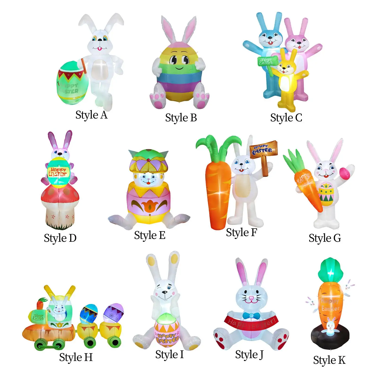 

Easter Inflatable Outdoor Decoration with Light Weatherproof Decorative Easter Inflatable Bunny Easter Inflatable Decor for Yard