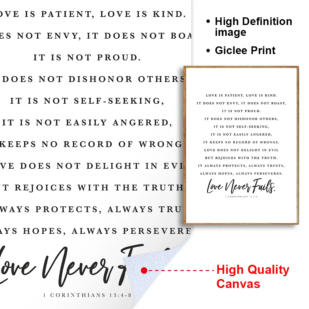 الكتاب المسيحي يقتبس شعبية في الخط النصي الحد الأدنى الفني الملصقات الكتاب المقدس الآية قماش طباعة غرفة المعيشة جدار ديكور فني #5