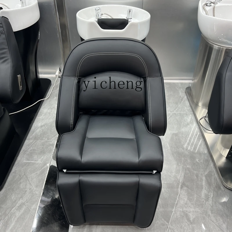 ZC Hair Salon Electric Lifting Ceramic Basin for Hair Washing Station Barber Shop Flushing Bed High-End Electric Bed