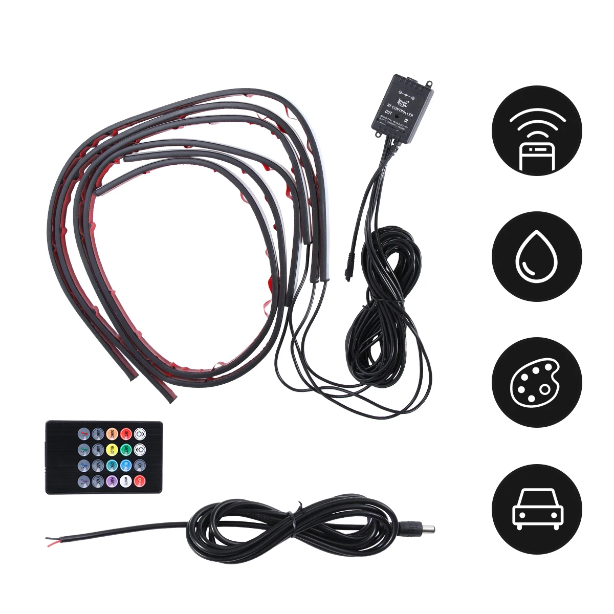 60 X90cm Car Ambient Light Decorative for Chassis Lights Lamp Romantic Sound-controlled