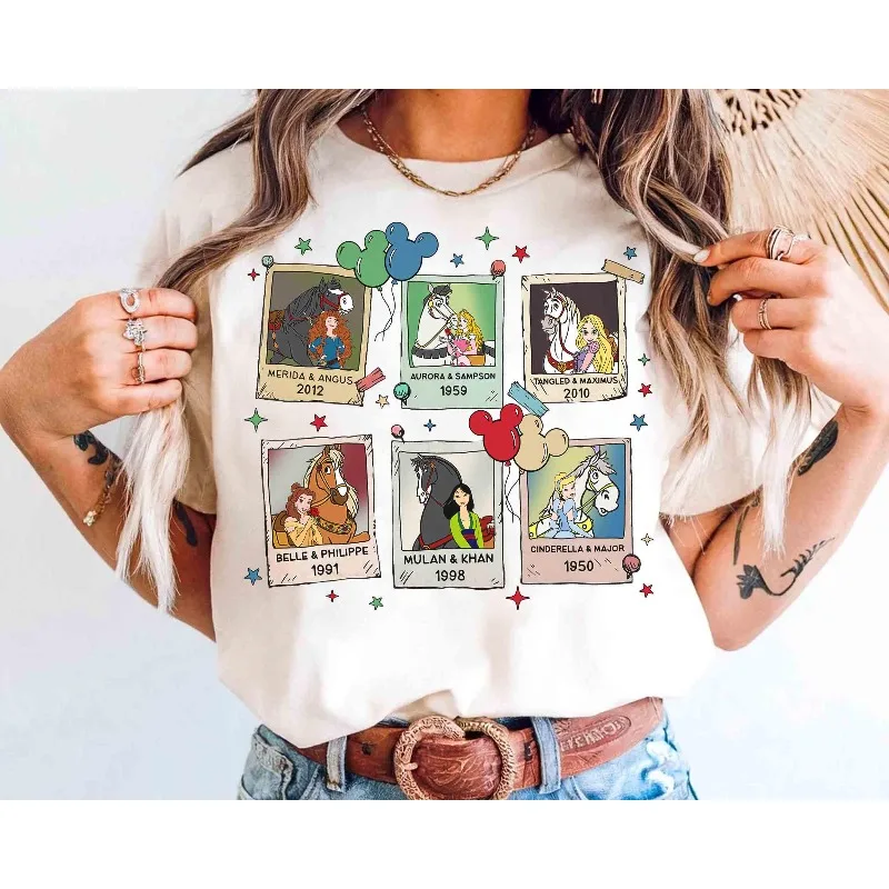 

Disney Princess Horses Characters Photo T-shirt, Maximus Angus Khan Major Sampson Tee, Disneyland Magic Kingdom Family Holiday