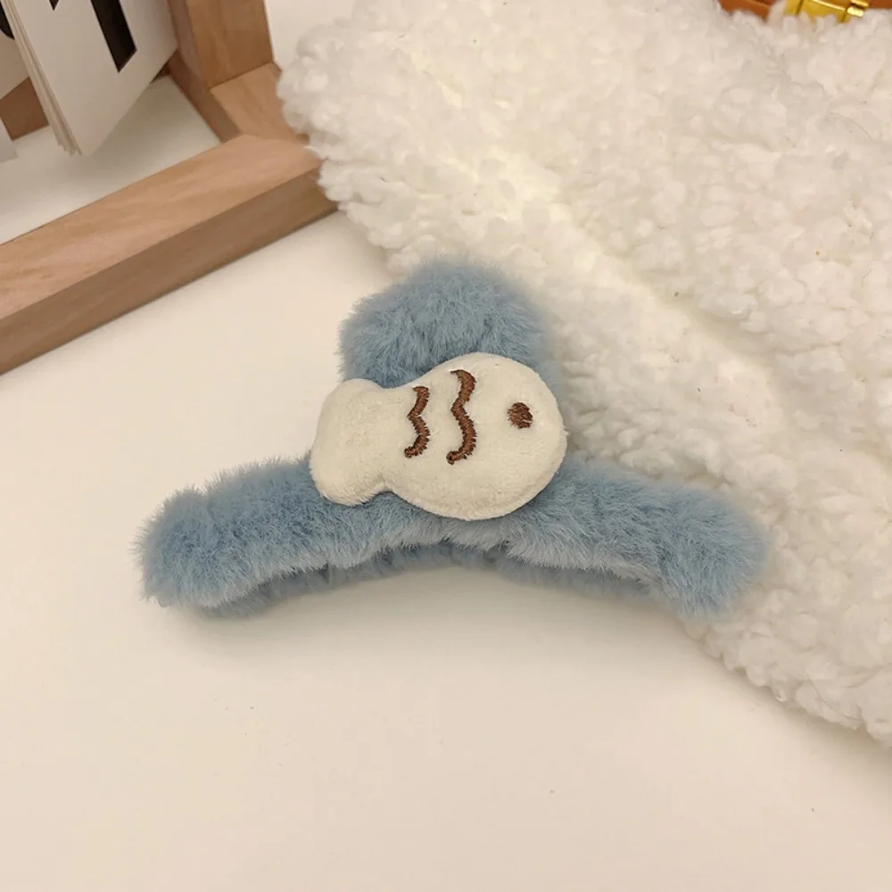 Plush Hair Claw Faux Rabbit Fur Cute Little Fish Hairpin Women Sweet Girl Headwear Female Fluffy Shark Clip Accessories 집게핀