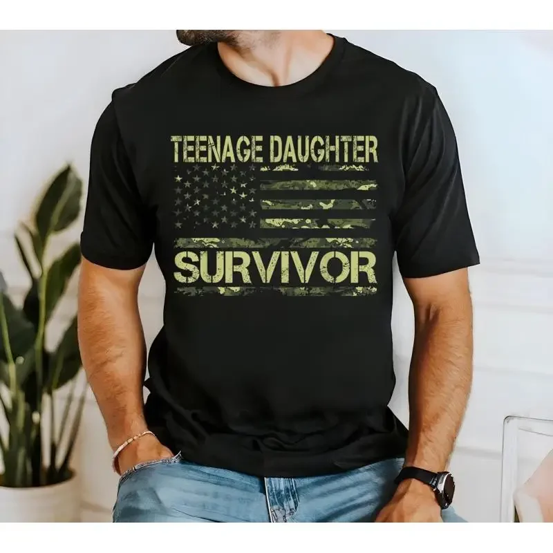 

Funny T Shirtnage Daughter Survivor Shirt Usa Flag Military Inspired Patriotic Humor Parent Appreciation
