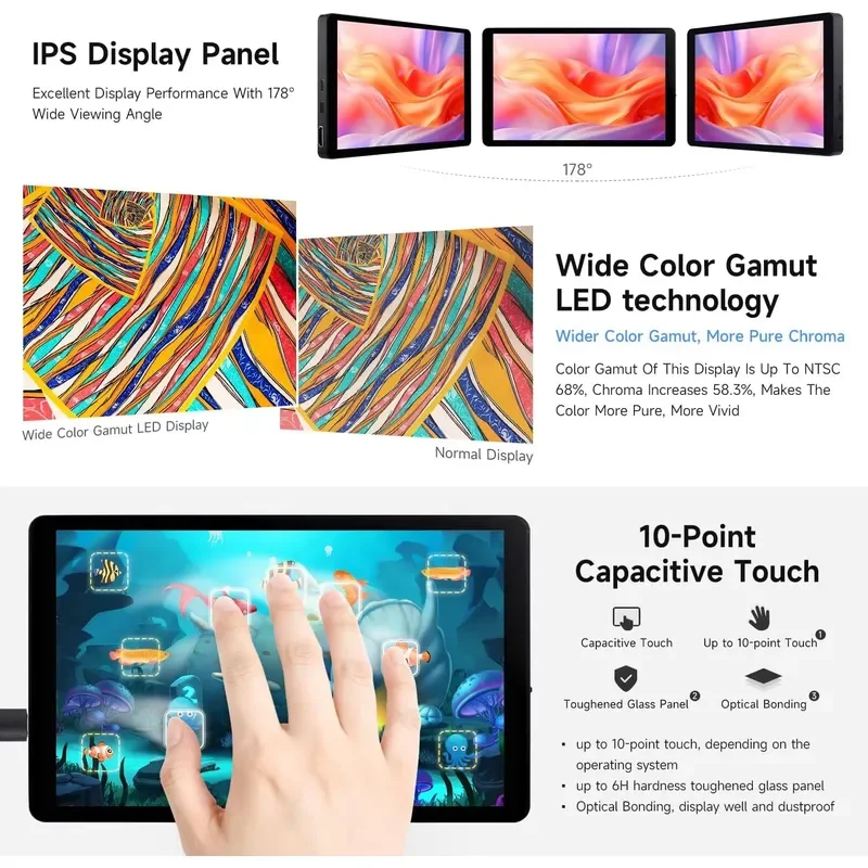 for Aismartlink Waveshare 7 Inch 1280x800 Capacitive Touch Display for Raspberry Pi 5 3B Zero 2W Pico High Resolution IPS - view 6