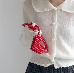 Jelly Color Love Beaded Bag DIY Ręcznie tkana torba z koralików Kobieca letnia torba pod pachę w kształcie serca Luksusowe designerskie torebki i torebki