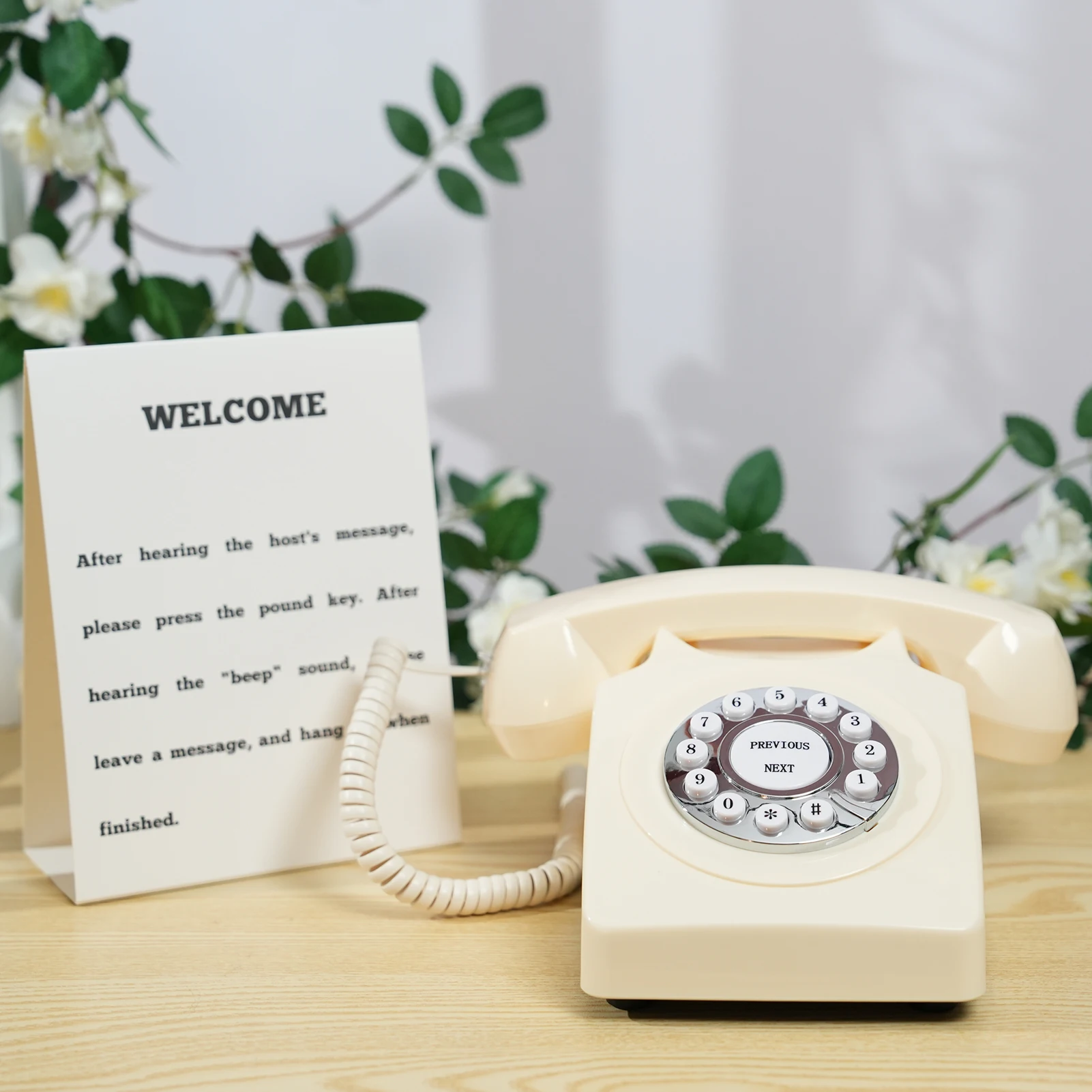 Audio Message Book Retro Voice Record Wedding Phone Customized with Voicemail Best Wishes Suitable for Bridal Shower Birthday