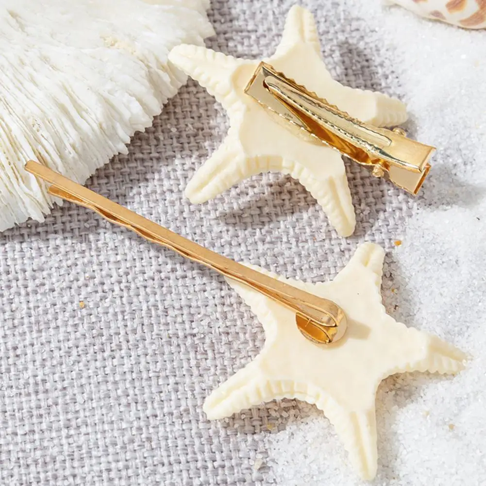 Starfish Hairpins Star-shaped Hair Accessories Exquisite Vintage Seashell Hair Accessories Natural Starfish for Lightweight