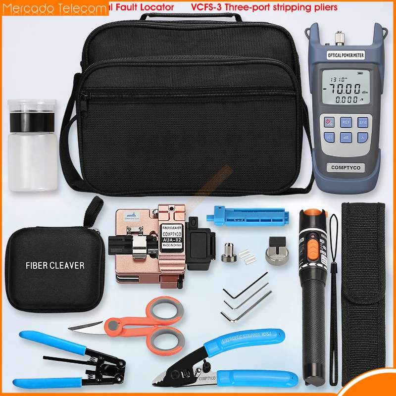 

Fiber Optic Tool Kit with Fiber Fibra Optica Power Meter and 10mW Visual Fault Locator AUA-X2 Rose gold FTTH tool