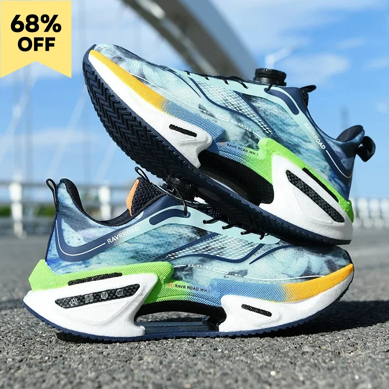 

Men's Carbon Plate Running Shoes Shock Absorption Rotation Buckle Sports Breathable Lightweight Quick Dry Anti-Slip Rubber Ou...