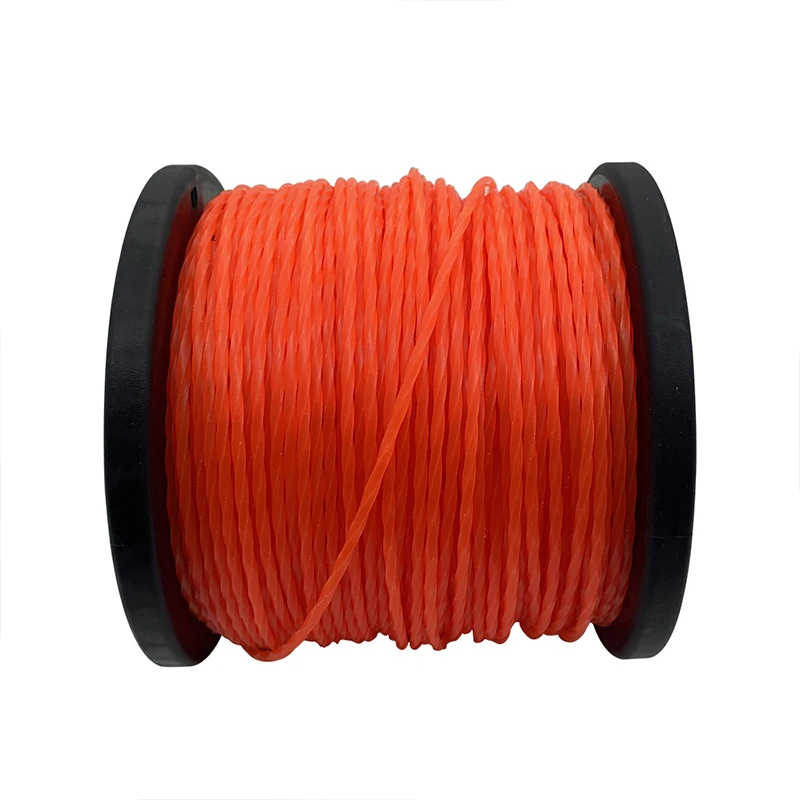 LUSQI 3 مللي متر * 100 متر برتقالي نايلون خط تشذيب مربع التفاف بكرة ل Brushcutter جزازة العشب حديقة Weeder