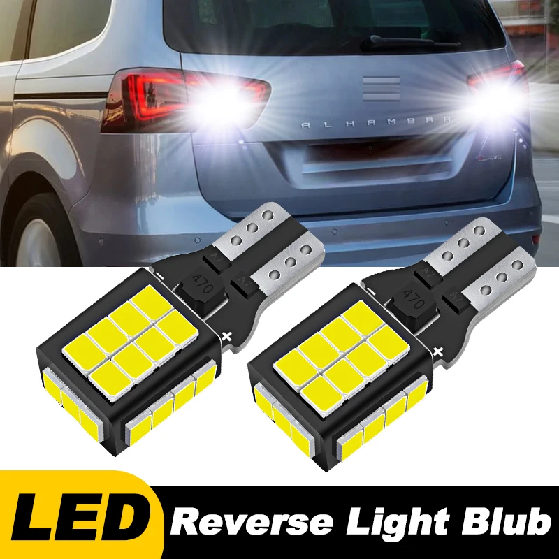 2xFor Seat Alhambra MK2 Ibiza MK5 KJ 2017 2018 2019 2020 Ateca 16-18 LED Reverse Light Blub Lamp W16W T15 921 Canbus Accessories