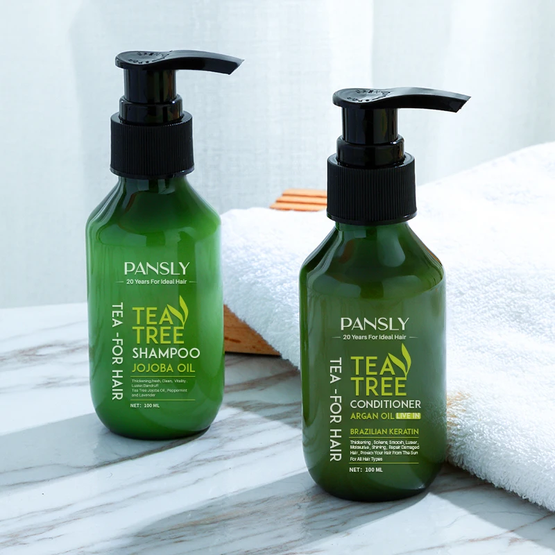 Champú y acondicionador de menta Tea Tree para el crecimiento del cabello con aceite de menta y pimienta de lavanda, clarificante, calma el cuero cabelludo para mujeres y hombres