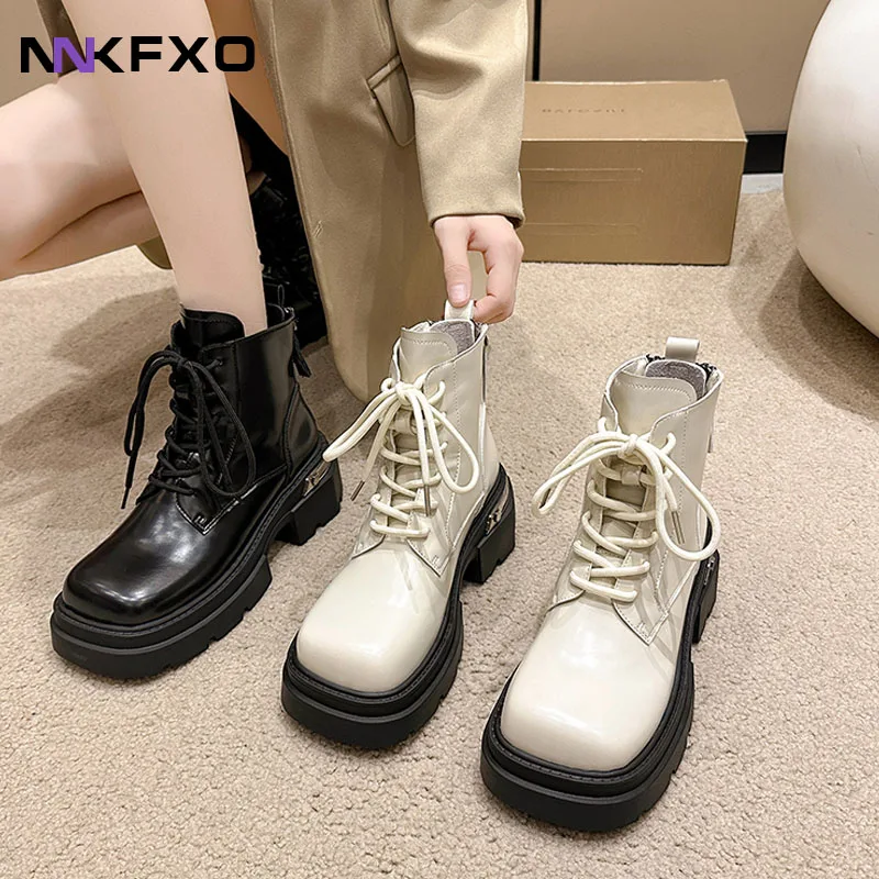 

Thick Bottom Platform Women Ankle Boots Woman Shoes Fashion Female Designer Motorcycle Boot Casual Ladies Footwear 2023 bc7148