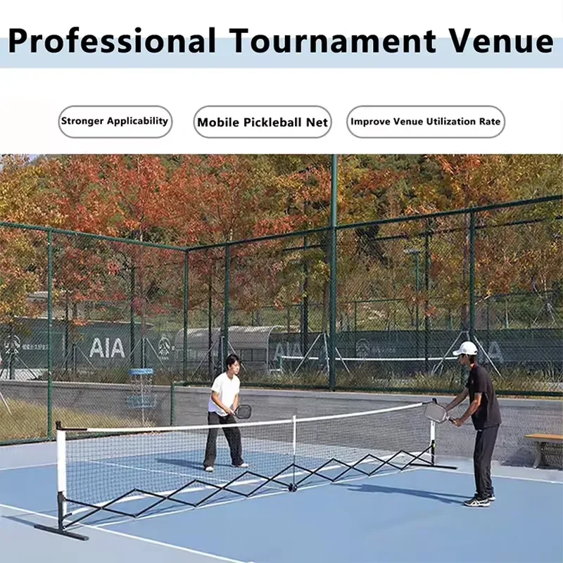 Pickleball Net 4 Strand Polyester Wear Resistant Tear Proof 4.5cm Mesh Aluminum Stainless Steel Frame Outdoor Court