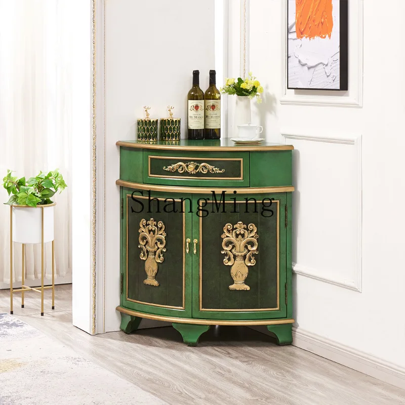 

FG triangle wine cabinet living room corner locker fan door wall corner cabinet