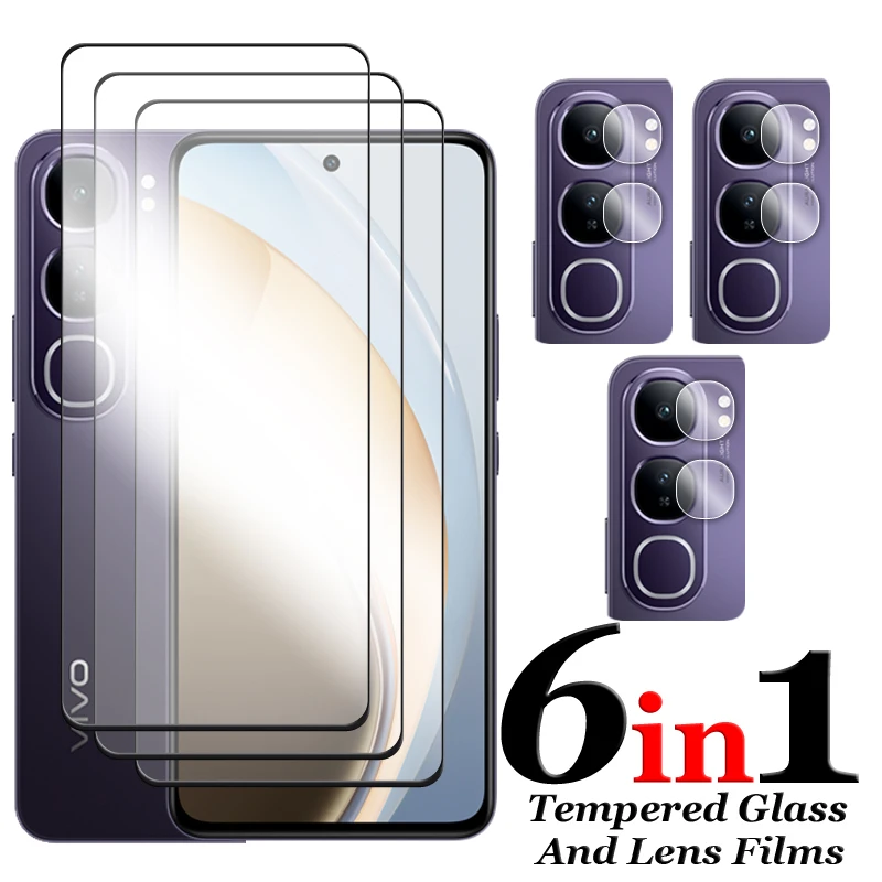 

6in1 For Vivo V40 Lite 5G Glass For Vivo V40 Lite 4G Tempered Glass 2.5D Full Cover Screen Protector For Vivo V40 Lite Lens Film