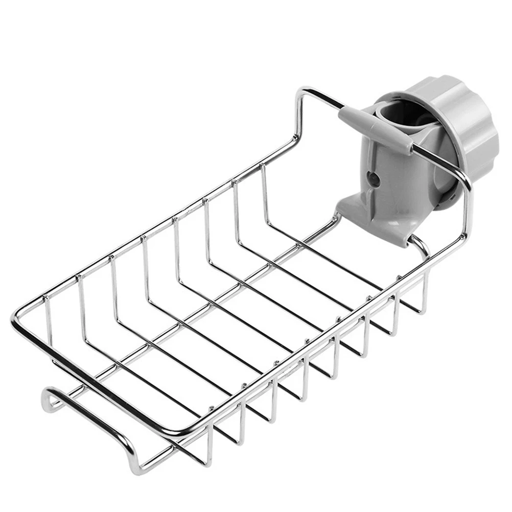 

Creative Sink ganizer Drainer Shelf Stainless Steel Rack Kitchen Faucet Sponge Holder Storage Tidy Dry No Punch Easy