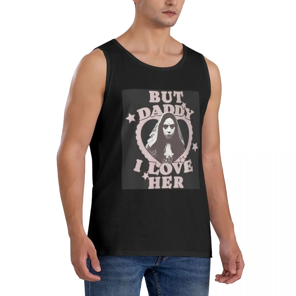 100% Cotton But Daddy I Love Her Aubrey Plaza Is Rio Vidal Sleeveless T-Shirt Men Workout Sports Tops Men's Crew Neck Vest