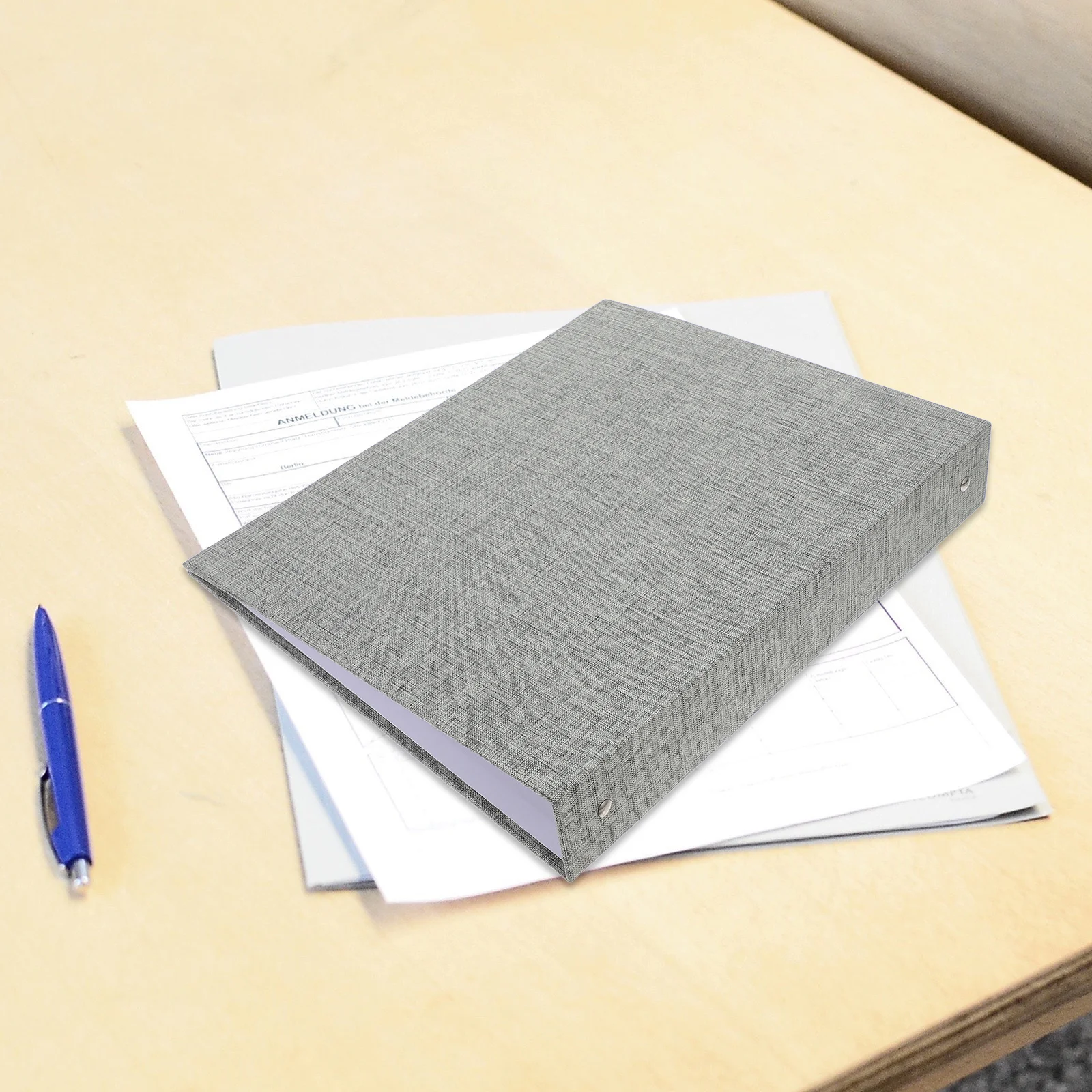 

A4 Three Ring Binder Fabric Hardcover Document Organizer Large Capacity Paper Storage File Folder for Office School Home