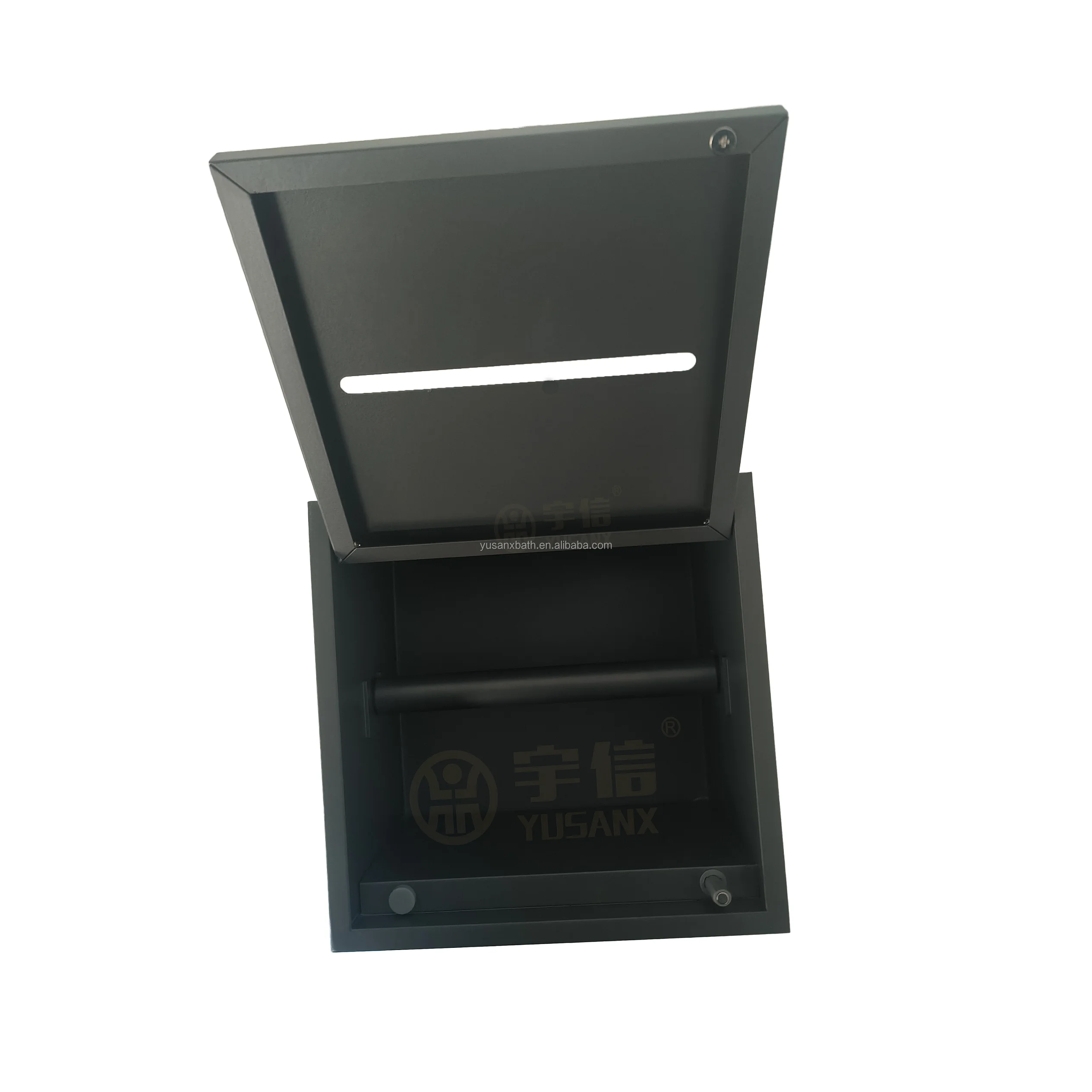 Modern Single-Tier Stainless Steel Wall-Mounted Tissue Box Recessed Paper Roll Dispenser Bathroom Towel Organizer Storage