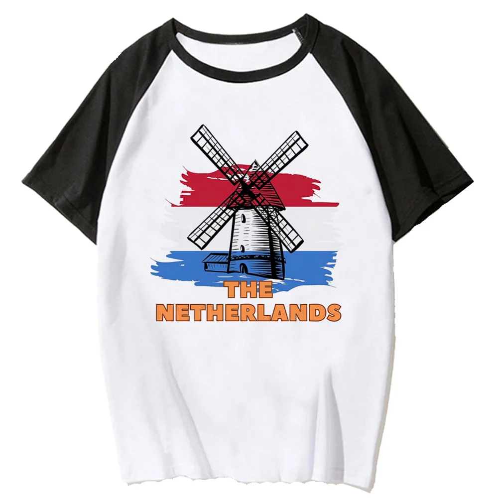 the Netherlands tshirt women Y2K summer graphic Tee female manga clothes