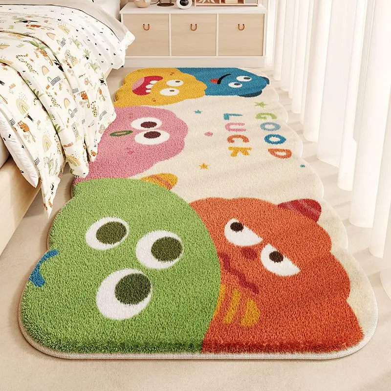 

Soft Cartoon Plush Carpet Velvet like Floor Mat Bedroom Bedside Window Pad Easy to Maintain Durable Polyester Material