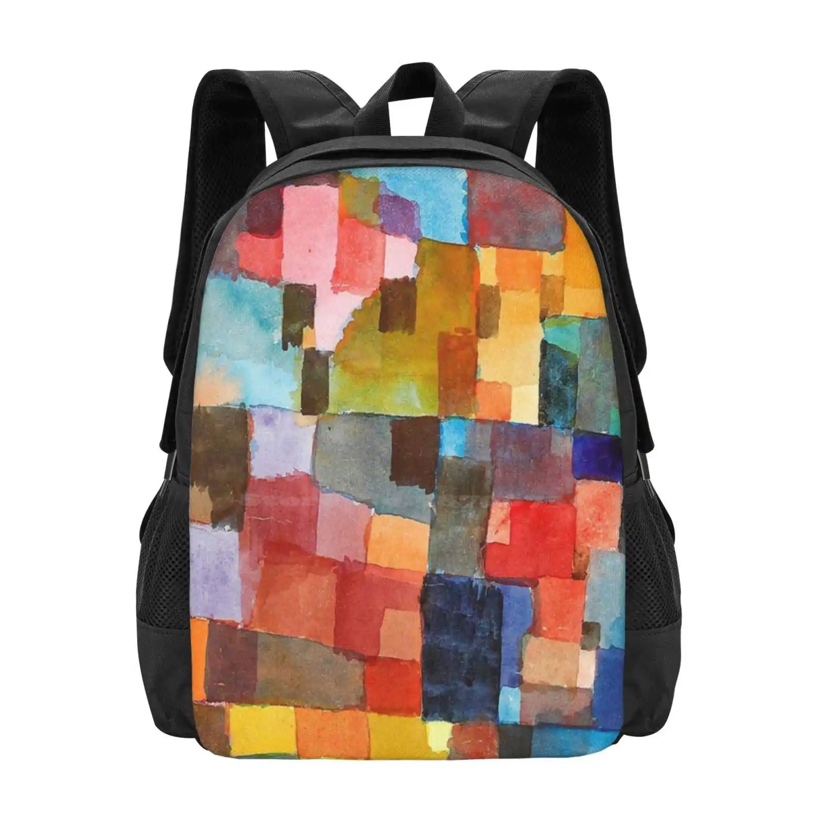 Paul Klee Abstract Art Hot Sale Schoolbag Backpack Fashion Bags Paul Klee Fish Inspired Color Block Paul Klee Paul Klee