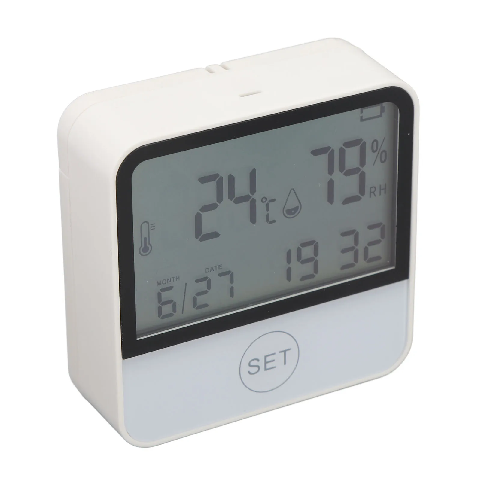 Digitales Thermometer, Luftfeuchtigkeitsmesser, Hintergrundbeleuchtung, leicht ablesbar, Anti-Demontage, einstellbare Modi, Innenthermometer, Hygrometer für Zuhause