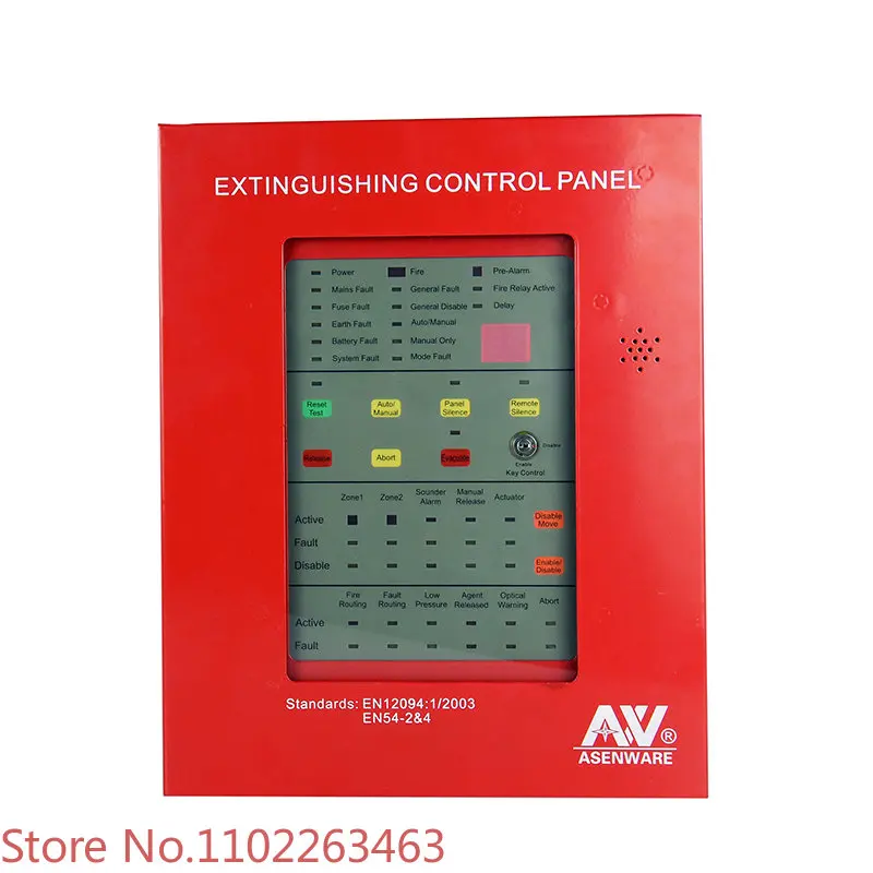 4 Zone Gas Extinguishing Fire  Control Panel for FM200 Suppression System